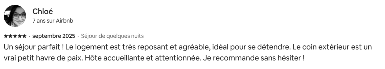 Avis Airbnb Chloé