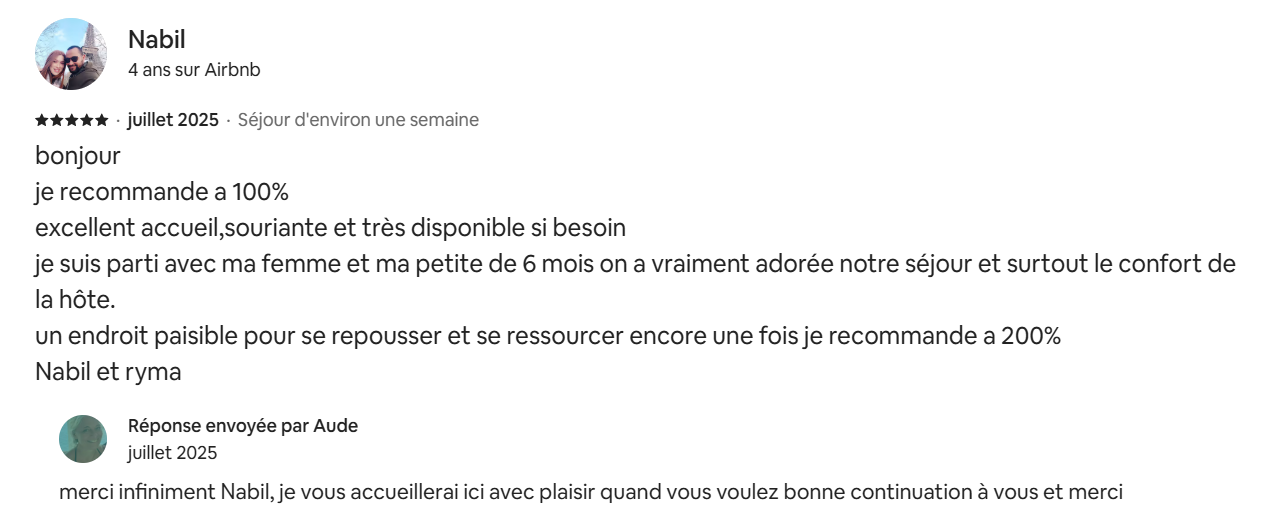Avis Airbnb Nabil