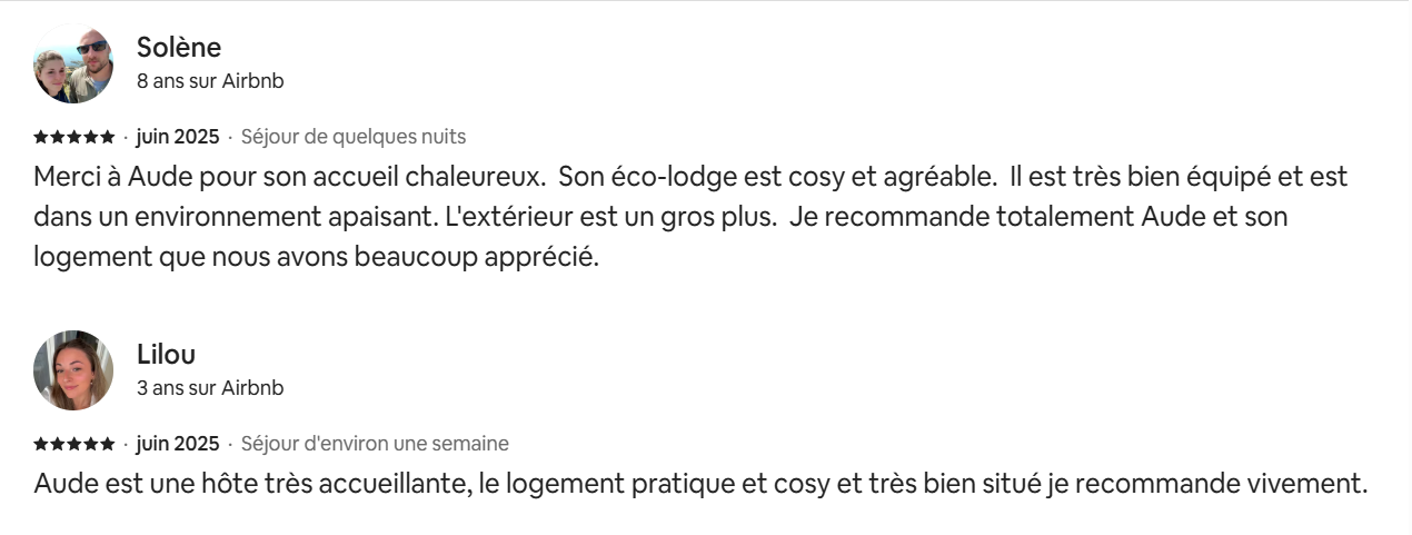 Avis Airbnb Solène et Lilou