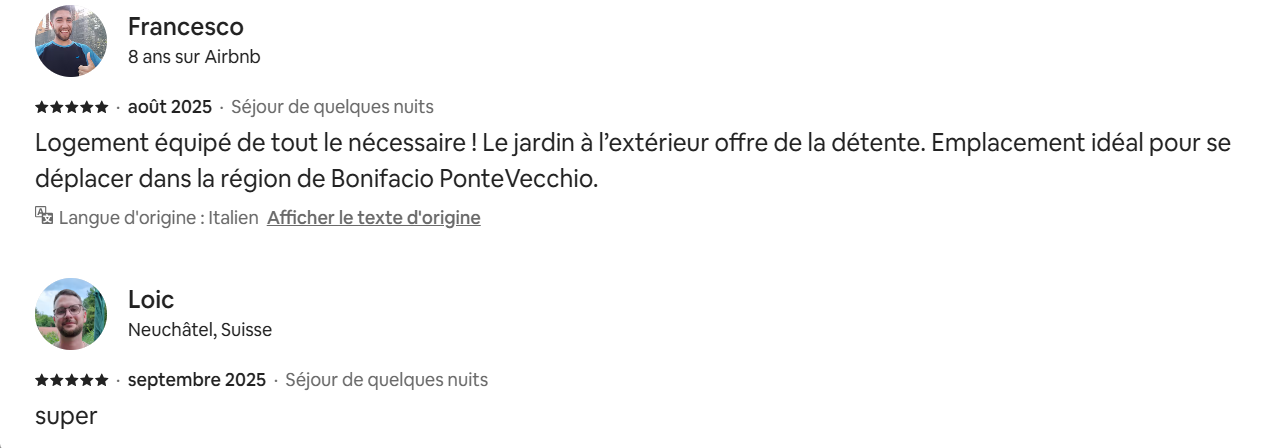 Avis Airbnb Francesco et Loic
